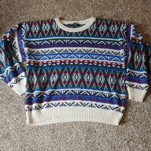 Vintage 90s Architect Sweater Aztec Jumper Unisex Size L